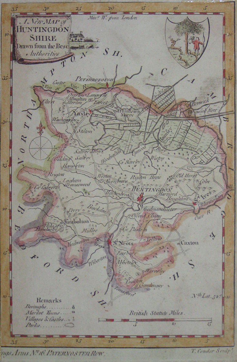 Map of Huntingdonshire - Conder